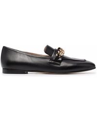 SCAROSSO - Nicole Chain-embellished Leather Loafers - Lyst