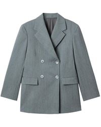 Enfold - Double-Breasted Wool Blazer - Lyst