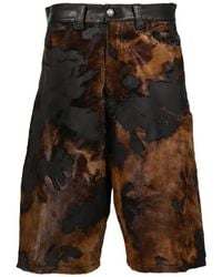 Earthling Collective - Predator Pony-Hair Leather Shorts - Lyst