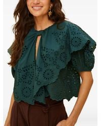 FARM Rio - Cut-Out Ruffled Blouse - Lyst
