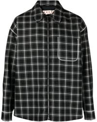 Marni - チェック ウールシャツジャケット - Lyst