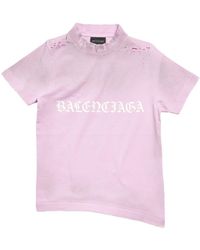 Balenciaga - Gothic Type Distressed T-shirt - Lyst