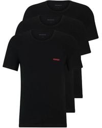 HUGO - 3er-Set T-Shirts mit Logo-Print - Lyst