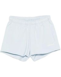 WRSTBHVR - Itia Logo-Embroidered Raw-Edge Shorts - Lyst