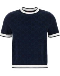 Gucci - Gg Fine Cotton Jacquard Top - Lyst