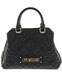 Moschino - Sac Porté Épaule Matelassé À Plaque Logo - Lyst