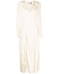RIXO London - Floral-jacquard Long-sleeve Dress - Lyst