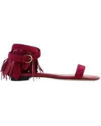 Tod's - Sandales Plates Cuoio En Daim - Lyst