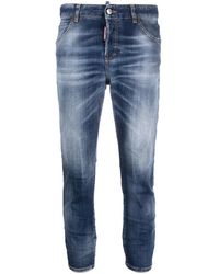 DSquared² - Vaqueros capri con efecto envejecido - Lyst