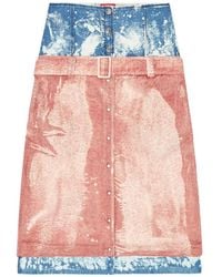 DIESEL - Jupe Ceinturée À Design Superposé - Lyst