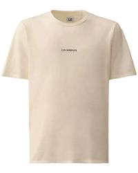 C.P. Company - T-Shirt En Coton À Logo Brodé - Lyst