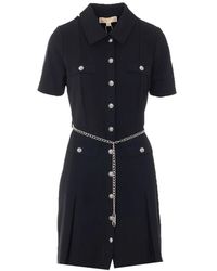 MICHAEL Michael Kors - Vestido Corto Con Cadena Y Botones - Lyst