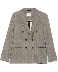 Circolo 1901 - Herringbone-Pattern Double-Breasted Jacket - Lyst