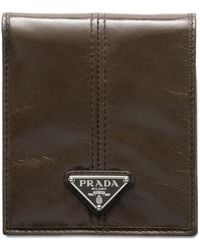 Prada - Triangle Logo Leather Wallet - Lyst