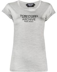 Tom Ford - Logo-Print Silk T-Shirt - Lyst