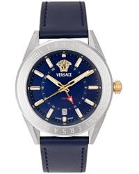 Versace - V-Code Gmt 42Mm Watch - Lyst