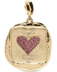 Azlee - Amour Ruby And Diamond Charm - Lyst