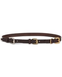 Etro - Slim Calf Leather Belt With Three Palladium And And Antique Metal Buckles - Lyst