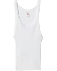 RE/DONE - Hanes Cropped Ribbed Tank Top - Lyst