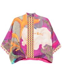 Yavi - Veste En Soie À Motif Abstrait - Lyst