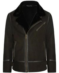 Bigardini - Jordan Shearling-Collar Leather Coat - Lyst