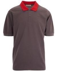 Marni - Contrast-Collar Piqué Polo Shirt - Lyst
