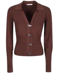 Patrizia Pepe - Hook-Fastening Ribbed-Knit Cardigan - Lyst