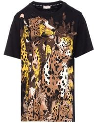 Liu Jo - Leopard-Print Crew-Neck T-Shirt - Lyst
