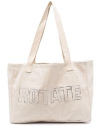 ROTATE BIRGER CHRISTENSEN - Logo-embellished Organic-cotton Tote Bag - Lyst