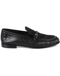 Ermanno Scervino - Lace-Panelled Buckle-Strap Loafers - Lyst