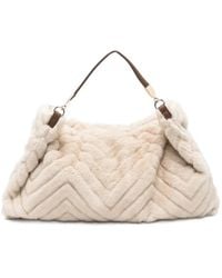Liu Jo - Chevron Faux-Fur Shoulder Bag - Lyst