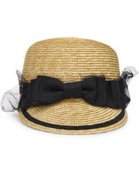 CA4LA - Bow-Embellished Straw Hat - Lyst