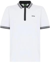 BOSS - Cotton-Piqué Polo Shirt With Zip Placket - Lyst