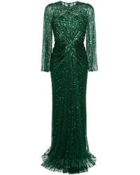 Jenny Packham - Anja Sequined Long-sleeve Gown - Lyst