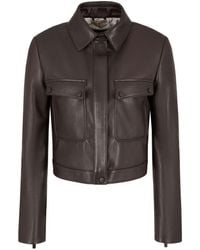 Giorgio Armani - Short Nappa-leather Jacket - Lyst