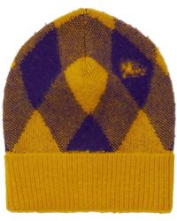 Burberry - Argyle-pattern Wool Beanie - Lyst
