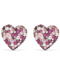 Apm Monaco - Heart-motif Crystal-embellished Earrings - Lyst