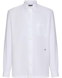 Dolce & Gabbana - Long-sleeved Button-up Linen Shirt - Lyst