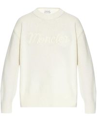 Moncler - Sweatshirt Mit Logo-Stickerei - Lyst