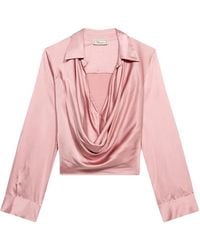 Blumarine - Draped Satin Blouse - Lyst