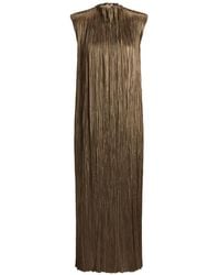 Ralph Lauren - Virna Bark-Pleated Midi Dress - Lyst