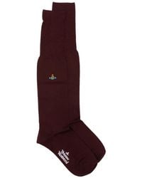Vivienne Westwood - Orb-Embroidered Logo-Print High Socks - Lyst