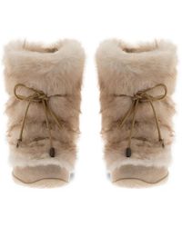Herno - Faux-Fur Tie-Fastening Boots - Lyst