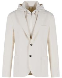 Eleventy - Hooded Single-Breasted Jacket - Lyst