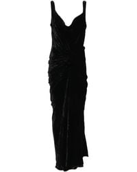 Rick Owens - Draped Velvet Maxi Dress - Lyst