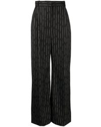 Alexander McQueen - Pinstripe Wide-leg Trousers - Lyst