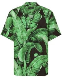 Dolce & Gabbana - リーフプリント シルクシャツ - Lyst