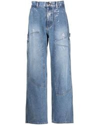 ANDERSSON BELL - Wax Coated Carpenter Wide-leg Cotton Jeans - Lyst