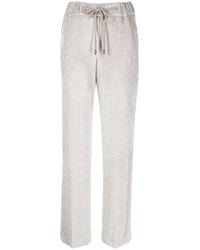 Peserico - Straight-Leg Glitter Drawstring Trousers - Lyst