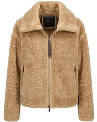 Pinko - Veste Zippée Campsis En Peau Lainée Artificielle - Lyst